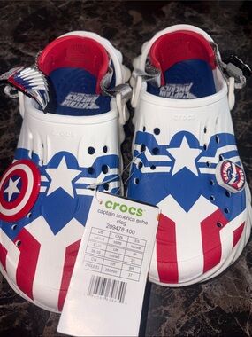 Crocs  Captain America Echo Clog - Red White Blue